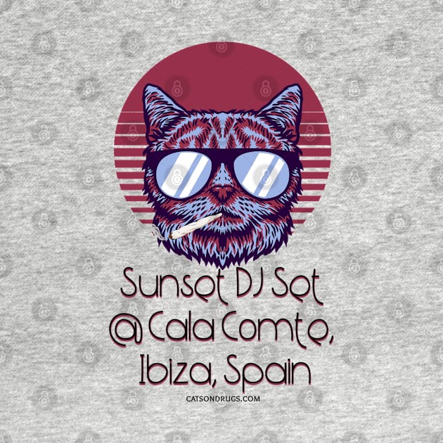 Sunset DJ Set @Cala Comte, Ibiza, Spain - Catsondrugs.com - rave, edm, festival, techno, trippy, music, 90s rave, psychedelic, party, trance, rave music, rave krispies, rave flyer by catsondrugs.com